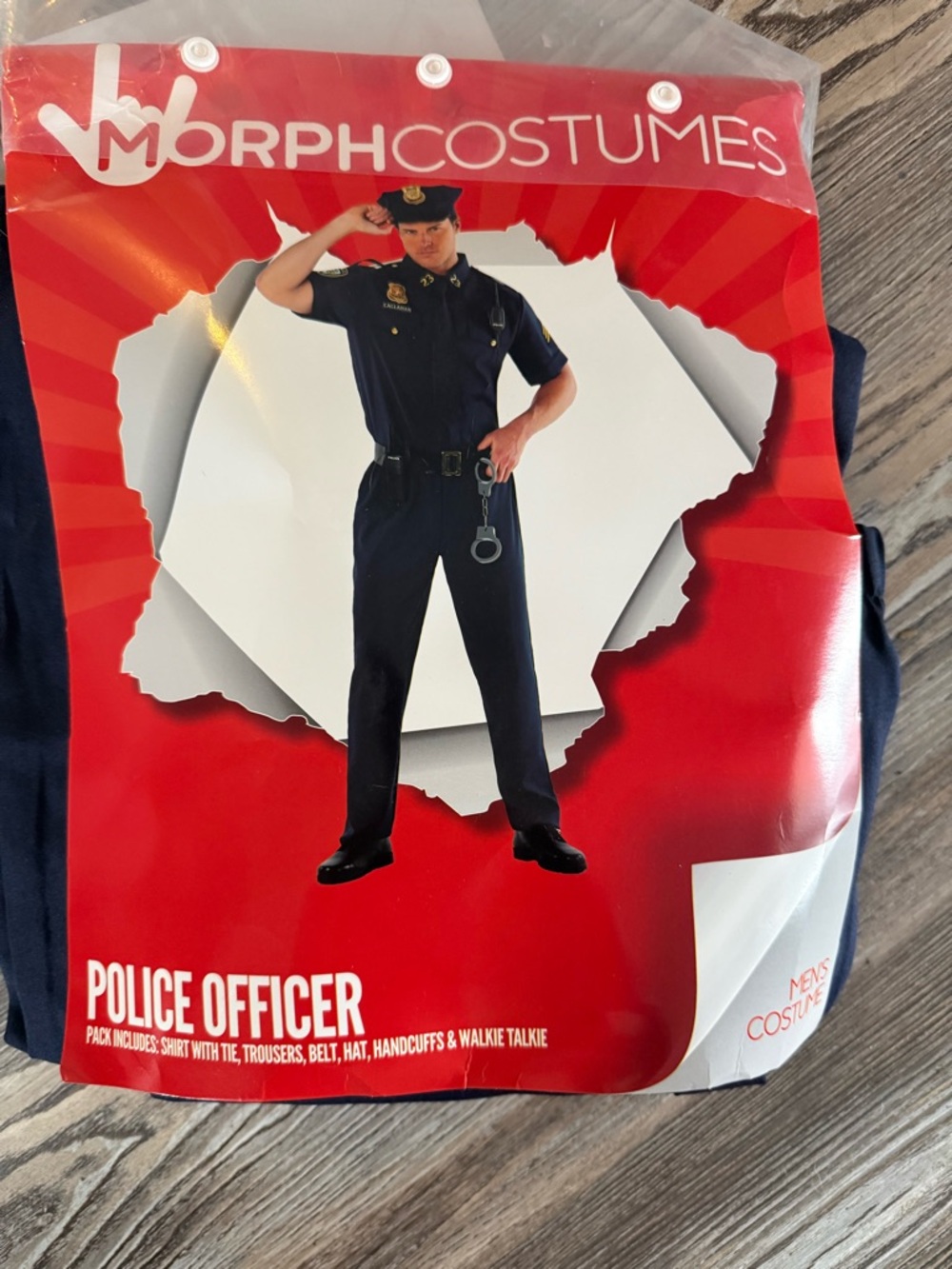 Men's Police Officer Costume - Navy Blue